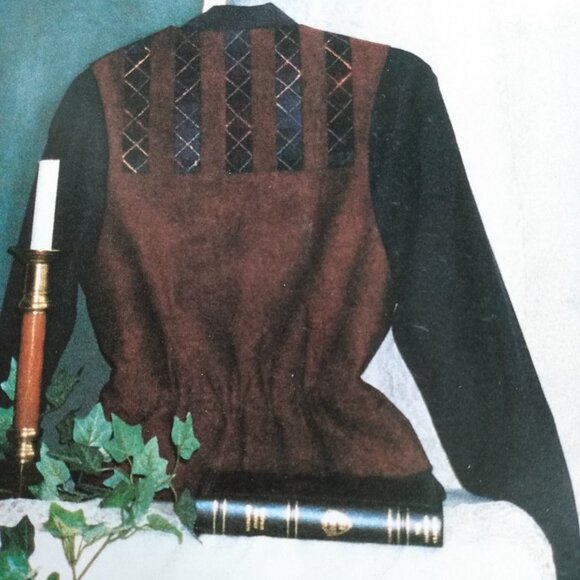 Vintage 90s Quilted Vest Sewing Pattern Strip Quilting by Sew Mini Pieces #824 - Picture 5 of 12